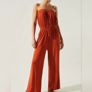 022 - BRAND NEW! BOHO, CHIC, SEXY Rust Ayanna Tube Wide Leg Jumpsuit